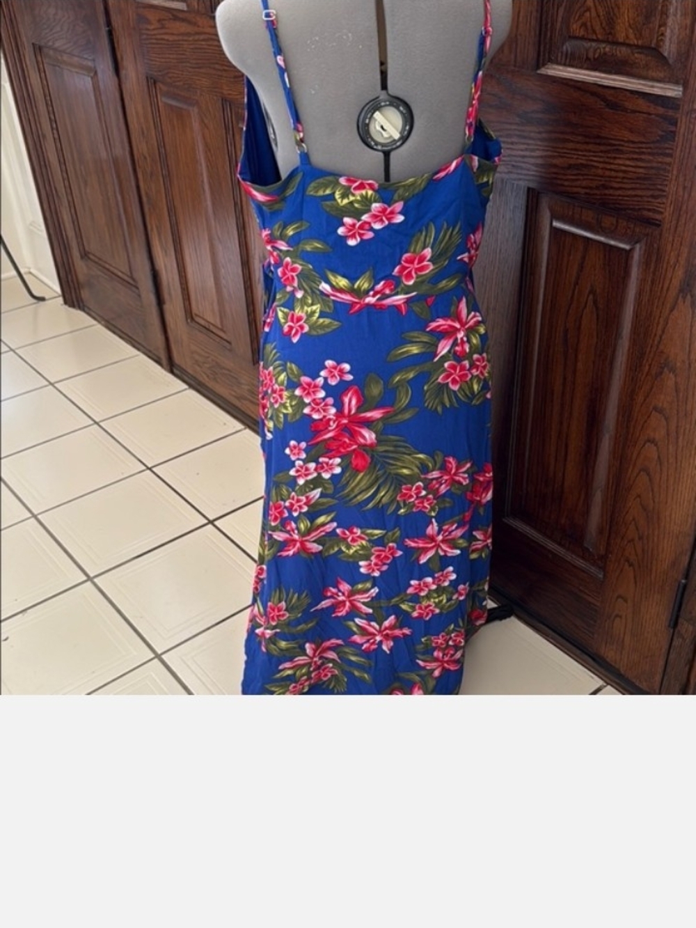 Tommy Hilfiger Gently Used  Blue Floral Maxi Wrap Dress - Picture 2 of 4